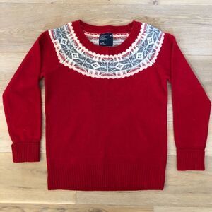 American eagle red fair isle wool sweater